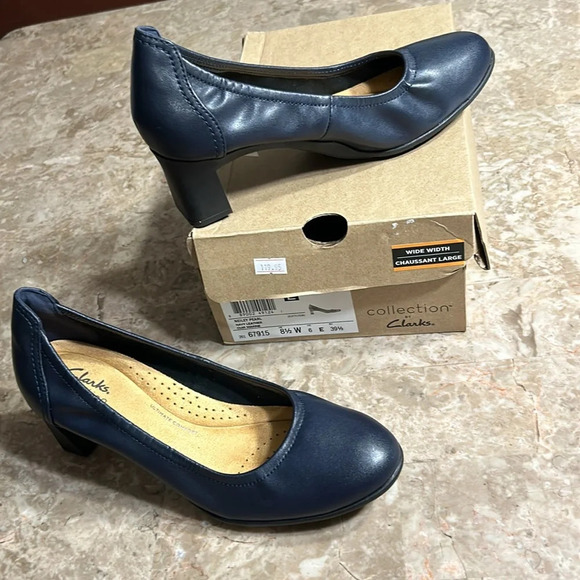 Clark’s women leather shoes, NEW! Chunky heel,Neiley Pearl,comfy,office,classy - Picture 10 of 14